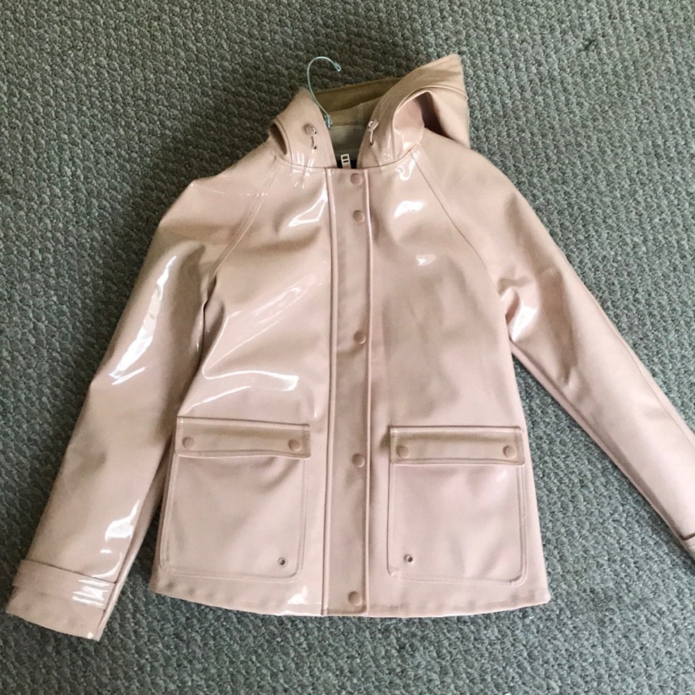 Light pink vinyl raincoat from urban outfitters